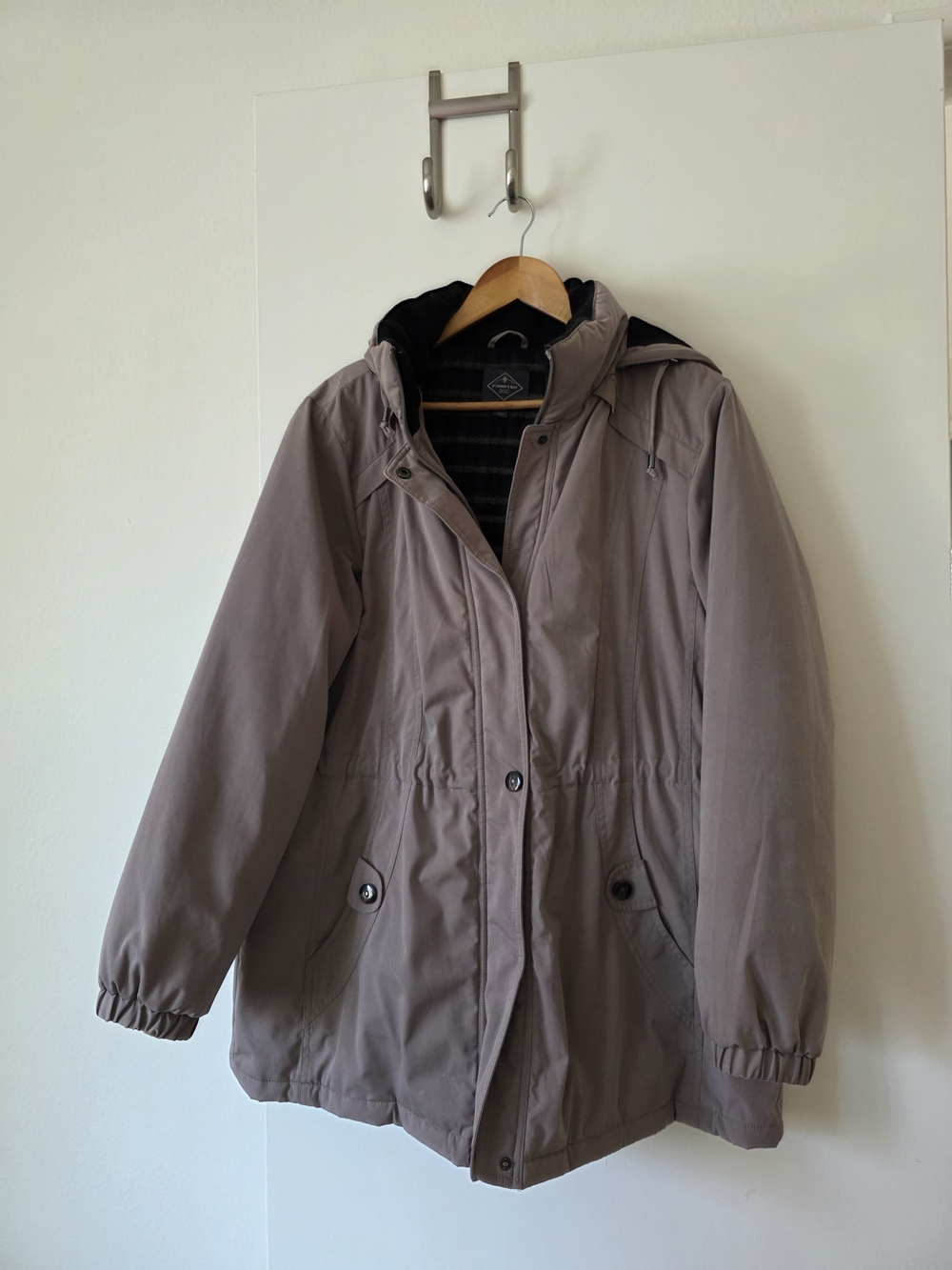 St. John's Bay Taupe Hooded Puffer Parka